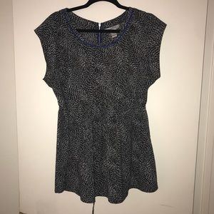 Black and white maternity blouse